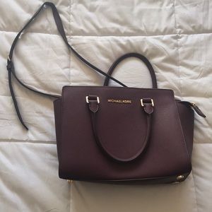 Michael kors deep purple handbag and purse